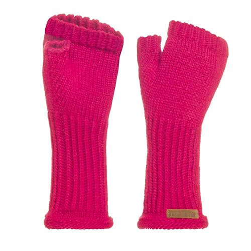 KNIT FACTORY - Cleo Handstulpen - Fingerlose Handschuhe - Gestrickte Handschuhe für Winter - Damen Handstulpen aus Wolle - Hochwertige Qualität - Fuchsia von KNIT FACTORY