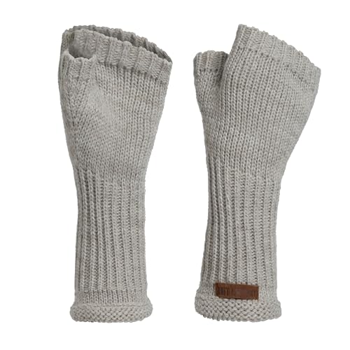 KNIT FACTORY - Cleo Handstulpen - Fingerlose Handschuhe - Gestrickte Handschuhe für Winter - Damen Handstulpen aus Wolle - Hochwertige Qualität - Iced Clay von KNIT FACTORY