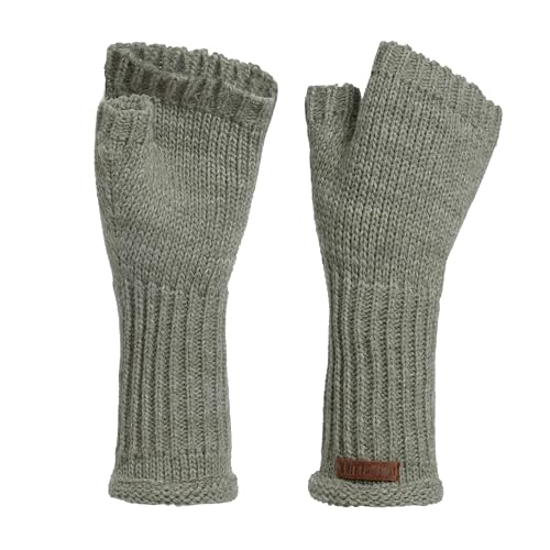 KNIT FACTORY - Cleo Handstulpen - Fingerlose Handschuhe - Gestrickte Handschuhe für Winter - Damen Handstulpen aus Wolle - Hochwertige Qualität - Urban Green von KNIT FACTORY