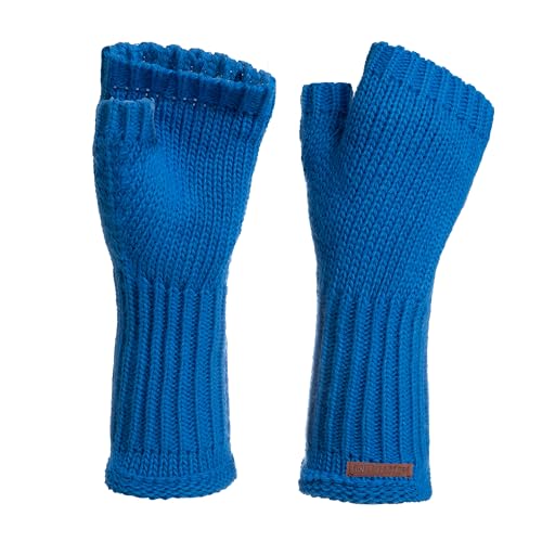 KNIT FACTORY - Cleo Handstulpen - Fingerlose Handschuhe - Gestrickte Handschuhe für Winter - Damen Handstulpen aus Wolle - Hochwertige Qualität - Cobalt von KNIT FACTORY
