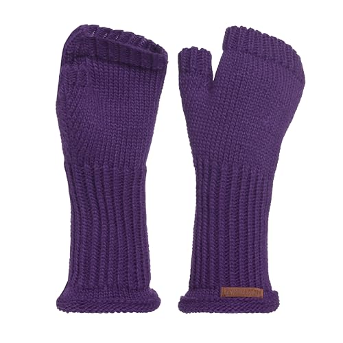 KNIT FACTORY - Cleo Handstulpen - Fingerlose Handschuhe - Gestrickte Handschuhe für Winter - Damen Handstulpen aus Wolle - Hochwertige Qualität - Purple von KNIT FACTORY