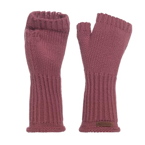 KNIT FACTORY - Cleo Handstulpen - Fingerlose Handschuhe - Gestrickte Handschuhe für Winter - Damen Handstulpen aus Wolle - Hochwertige Qualität - Stone Red von KNIT FACTORY