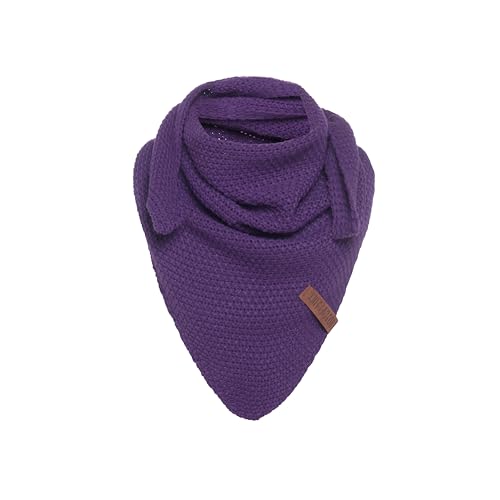 Knit Factory - Coco Dreiecksschal Junior - Mädchen Strickschal mit Wolle - Halstuch Kinder - Lila Kinderschal - Umschlagtücher aus Hochwertige Qualität - Kinder Schal - 140x60 cm - Purple von KNIT FACTORY