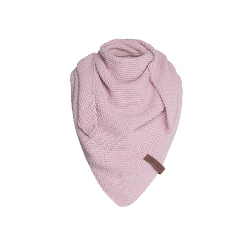 KNIT FACTORY - Coco Dreiecksschal Junior - Mädchen Strickschal mit Wolle - Halstuch für Kinder - Rosa Kinderschal - Umschlagtücher aus Hochwertige Qualität - Kinder XXL Schal - 140 x 60 cm - Rosa von KNIT FACTORY