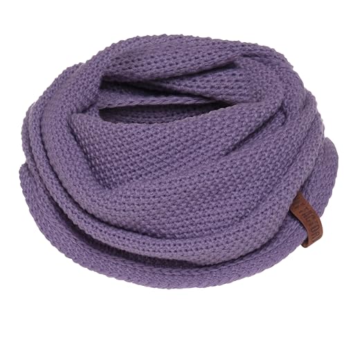 Knit Factory - Coco Loop Schal - Gestrickter Schlauchschal - Für Damen und Herren - Herbst & Winter Essentials - Zeitloses Mode-Accessoire - Strickschal mit Wolle - Hochwertige Qualität - Violett von KNIT FACTORY