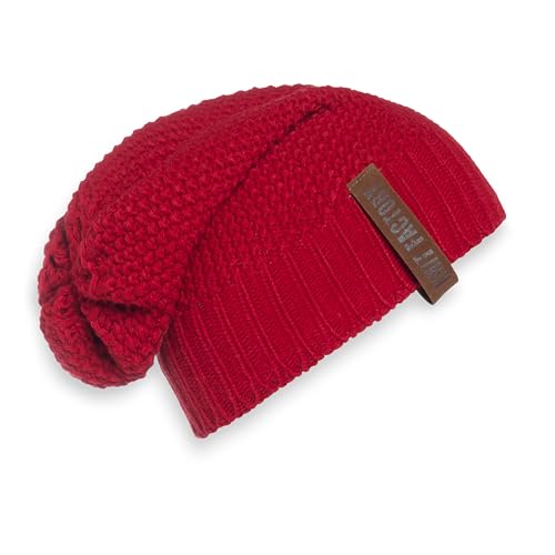 KNIT FACTORY - Coco Mütze - Strickmütze für Damen und Herren - Slouch Beanie - Wintermütze mit Wolle - Hochwertige Qualität - Bright Red von KNIT FACTORY