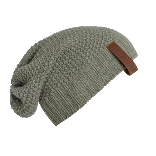 Knit Factory - Coco Mütze - Strickmütze für Damen und Herren - Slouch Beanie - Wintermütze mit Wolle - Hochwertige Qualität - Urban Green von KNIT FACTORY