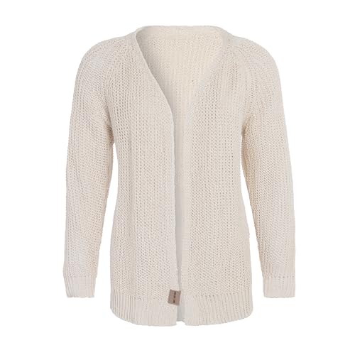 Knit Factory - Daisy Kurze Strickjacke - Damen gestrickte Jacke aus 80% Recycelte Baumwolle - Cardigan mit Hochwertige Qualität - Beige - 36/38 von KNIT FACTORY