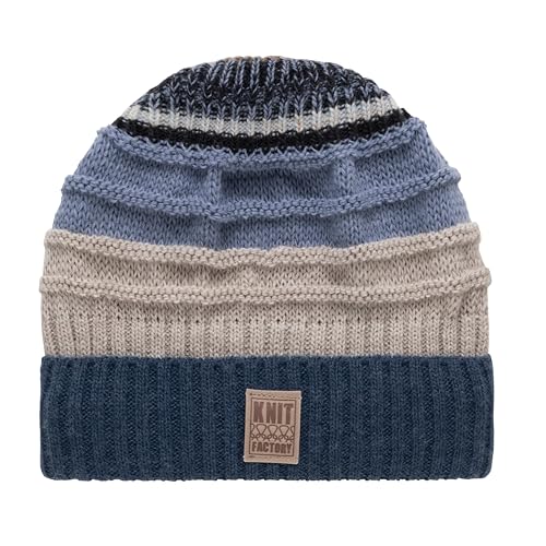 Knit Factory - Dali Mütze - Strickmütze für Damen und Herren - Beanie - Wintermütze mit Wolle - Mehrfarbig - Hochwertige Qualität - Blau von KNIT FACTORY