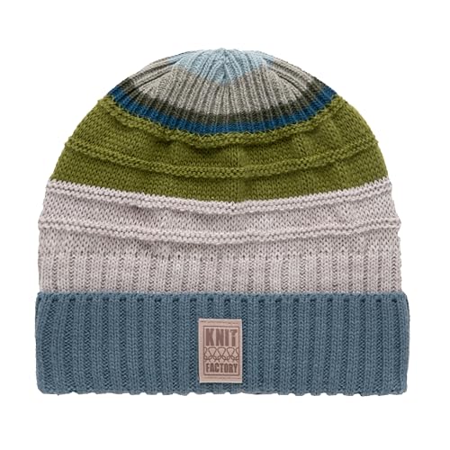 Knit Factory - Dali Mütze - Strickmütze für Damen und Herren - Beanie - Wintermütze mit Wolle - Mehrfarbig - Hochwertige Qualität - Grün von KNIT FACTORY
