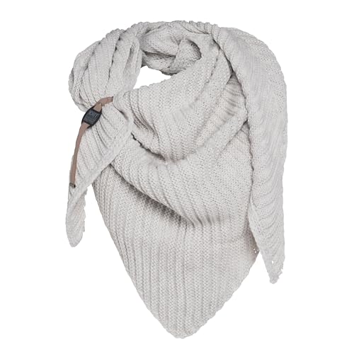 KNIT FACTORY - Demy Dreiecksschal - Damen Strickschal mit Wolle - Winterschal - Herbst & Winter Essentials - Winter Dreieckstuch - Tuch Schal für Winter - Hochwertige Qualität - 190x85 cm - Beige von KNIT FACTORY