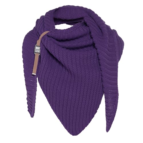 KNIT FACTORY - Demy Dreiecksschal - Damen Strickschal mit Wolle - Winterschal - Herbst & Winter Essentials - Winter Dreieckstuch - Tuch Schal für Winter - Hochwertige Qualität - 190x85 cm - Purple von KNIT FACTORY