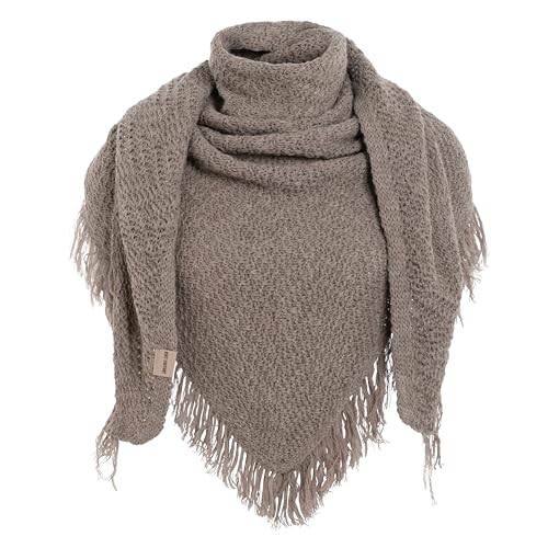 KNIT FACTORY - Dreiecksschal Amber - Damen Strickschal mit Wolle - Umschlagtuch für den Herbst und Winter - Winterschal - Dreieckstuch - Hochwertige Qualität - XXL Schal - 190x85 cm - Marron von KNIT FACTORY