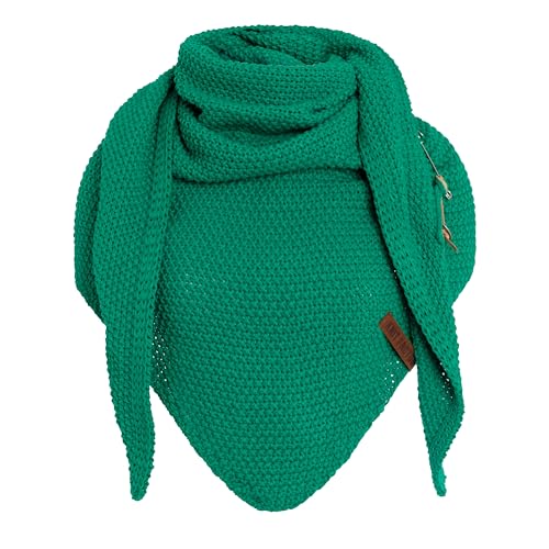 Knit Factory - Dreiecksschal Coco - Damen Strickschal mit Wolle - Umschlagtuch für den Herbst und Winter - Winterschal - Dreieckstuch - Hochwertige Qualität - XXL Schal - 190 x 85 cm - Bright Green von KNIT FACTORY