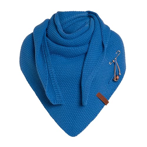 KNIT FACTORY - Dreiecksschal Coco - Damen Strickschal mit Wolle - Umschlagtuch für den Herbst und Winter - Winterschal - Dreieckstuch - Hochwertige Qualität - XXL Schal - 190 x 85 cm - Cobalt von KNIT FACTORY