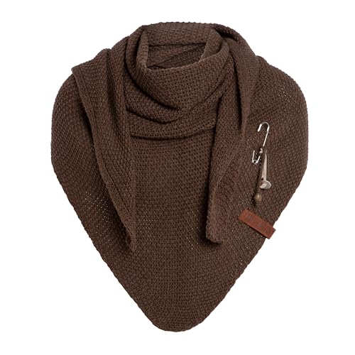 KNIT FACTORY - Dreiecksschal Coco - Damen Strickschal mit Wolle - Umschlagtuch für den Herbst und Winter - Winterschal - Dreieckstuch - Hochwertige Qualität - XXL Schal - 190 x 85 cm - Hazel von KNIT FACTORY