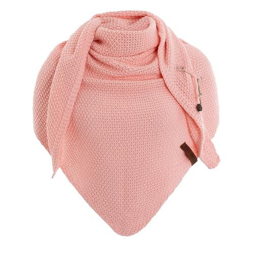 KNIT FACTORY - Dreiecksschal Coco - Damen Strickschal mit Wolle - Umschlagtuch für den Herbst und Winter - Winterschal - Dreieckstuch - Hochwertige Qualität - XXL Schal - 190 x 85 cm - Blossom Pink von KNIT FACTORY