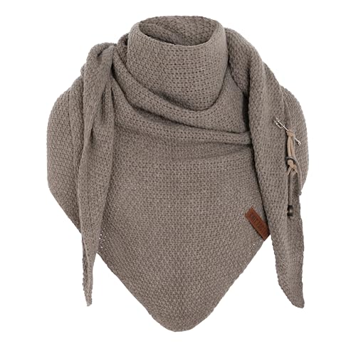 KNIT FACTORY - Dreiecksschal Coco - Damen Strickschal mit Wolle - Umschlagtuch für den Herbst und Winter - Winterschal - Dreieckstuch - Hochwertige Qualität - XXL Schal - 190 x 85 cm - Marron von KNIT FACTORY