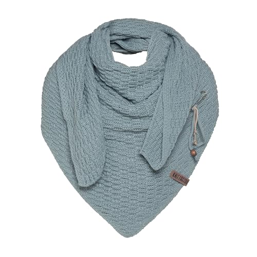 KNIT FACTORY - Dreiecksschal Jaida - Damen Strickschal mit Wolle - Hochwertige Qualität - XXL Schal - 190 x 85 cm - Stone Green von KNIT FACTORY