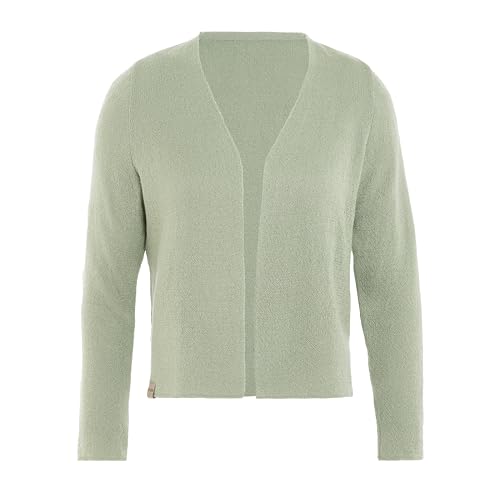KNIT FACTORY - Ella Strickjacke - Kurzer Damen Strickjacke - Kurzjacke Damen - Strickjacke für den Frühling und Sommer - Strickweste - Cardigan mit Baumwolle - Hüfthöhe - 40/42 - Sage Green von KNIT FACTORY