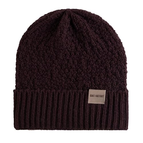 KNIT FACTORY - Haze Mütze - Strickmütze für Damen und Herren - Beanie - Herbst & Winter Essentials - Zeitloses Mode-Accessoire - Wintermütze mit Wolle - Hochwertige Qualität - Midnight Plum von KNIT FACTORY