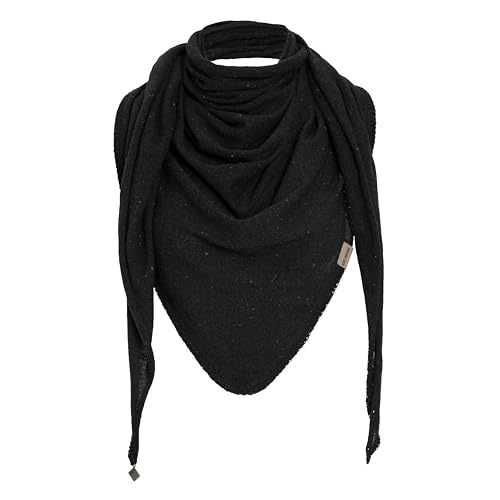 KNIT FACTORY - Iris Dreieckstuch - Tuch Schal für Damen - Umschlagtuch - Für Frühling und Sommer - 92% Recycelte Baumwolle - Anthrazit von KNIT FACTORY