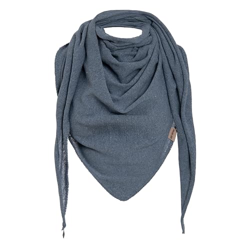 KNIT FACTORY - Iris Dreieckstuch - Tuch Schal für Damen - Umschlagtuch - Für Frühling und Sommer - 92% Recycelte Baumwolle - Jeans von KNIT FACTORY