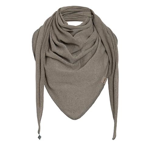 KNIT FACTORY - Iris Dreieckstuch - Tuch Schal für Damen - Umschlagtuch - Für Frühling und Sommer - 92% Recycelte Baumwolle - Taupe von KNIT FACTORY