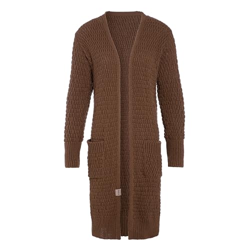 KNIT FACTORY - Jaida Lange Strickjacke - Damen Strickjacke mit Taschen - Cardigan mit Wolle - Hochwertige Qualität - Grobstrickjacke für Damen - Tobacco - 40/42 von KNIT FACTORY
