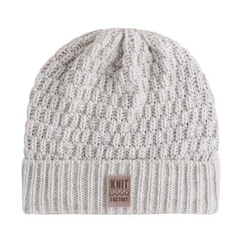 Knit Factory - Jaida Mütze - Strickmütze für Damen und Herren - Beanie - Wintermütze mit Wolle - Hochwertige Qualität - Beige von KNIT FACTORY