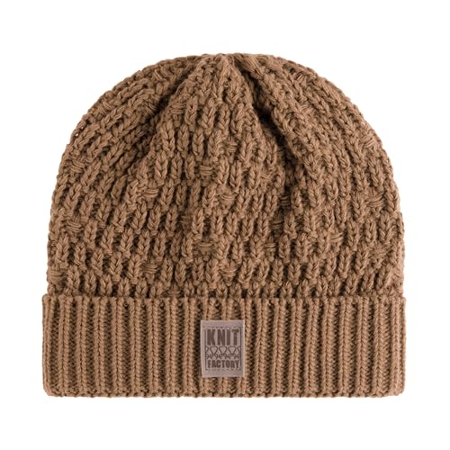 KNIT FACTORY - Jaida Mütze - Strickmütze für Damen und Herren - Beanie - Wintermütze mit Wolle - Hochwertige Qualität - Nude von KNIT FACTORY