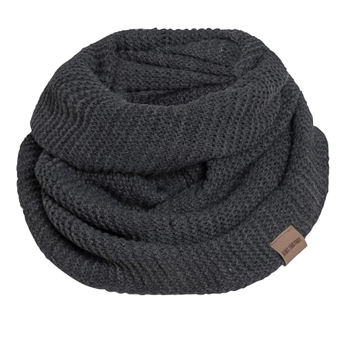 KNIT FACTORY - Jamie Loop Schal - Gestrickter Schlauchschal - Herbst & Winter Essentials - Zeitloses Mode-Accessoire - Für Damen und Herren - Strickschal mit Wolle - Anthrazit von KNIT FACTORY