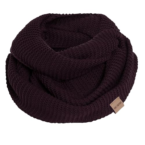 KNIT FACTORY - Jamie Loop Schal - Gestrickter Schlauchschal - Herbst & Winter Essentials - Zeitloses Mode-Accessoire - Für Damen und Herren - Strickschal mit Wolle - Aubergine von KNIT FACTORY