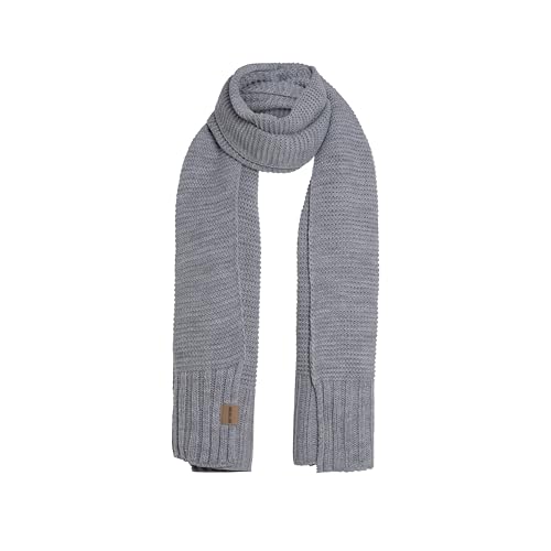 Knit Factory - Jamie Schal - gewalkter Wolle Strickschal - 2m lange Winterschal für Damen und Herren - Grau - 200x45 cm von KNIT FACTORY