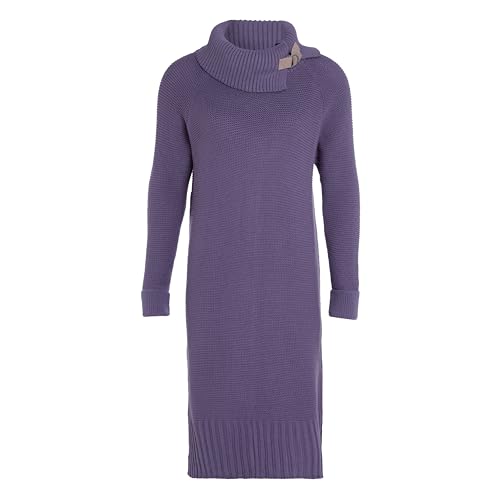 Knit Factory - Jamie Strickkleid - Locker - Kleid - Kleid damen - Herbst & Winter Essentials - Zeitloses Mode-Accessoire - Sitzendes - Mit Lange Ärmel - Reicht bis zum Knie - Violett von KNIT FACTORY