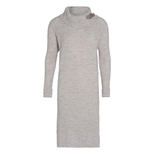 KNIT FACTORY - Jamie Strickkleid - Locker - Kleid - Kleid Damen - Herbst & Winter Essentials - Zeitloses Mode-Accessoire - Sitzendes - Mit Lange Ärmel - Reicht bis zum Knie - Beige von KNIT FACTORY
