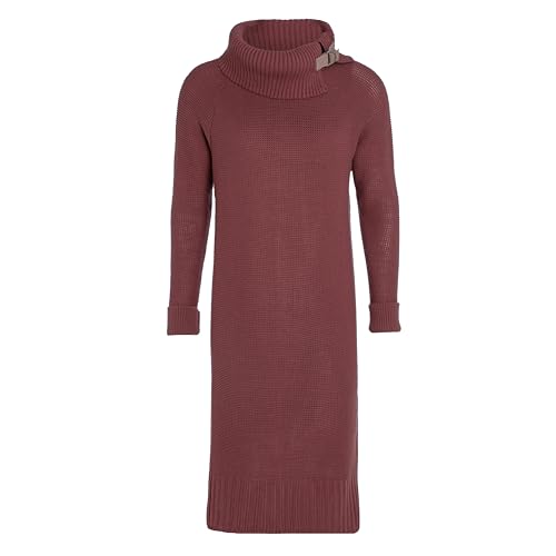 KNIT FACTORY - Jamie Strickkleid - Locker - Kleid - Kleid Damen - Herbst & Winter Essentials - Zeitloses Mode-Accessoire - Sitzendes - Mit Lange Ärmel - Reicht bis zum Knie - Stone Red von KNIT FACTORY