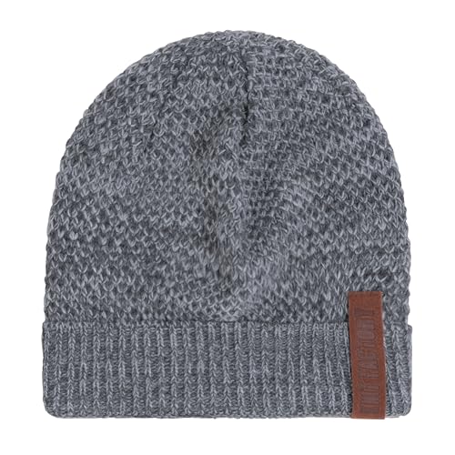 Knit Factory - Jazz Mütze - Strickmütze für Damen und Herren - Beanie - Herbst & Winter Essentials - Zeitloses Mode-Accessoire - Wintermütze mit Wolle - Hochwertige Qualität - Anthrazit/Grau von KNIT FACTORY