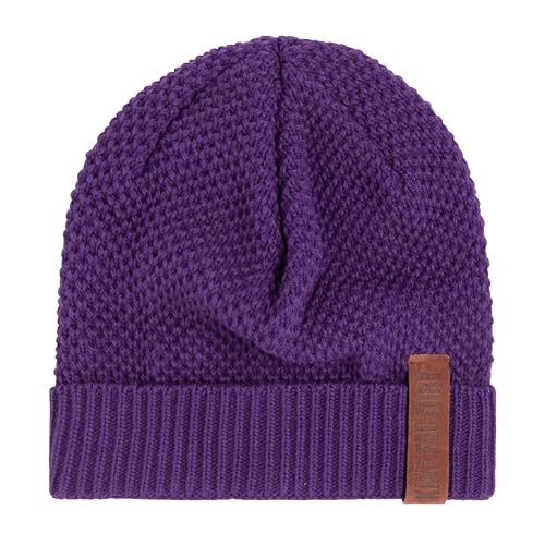 KNIT FACTORY - Jazz Mütze - Strickmütze für Damen und Herren - Beanie - Herbst & Winter Essentials - Zeitloses Mode-Accessoire - Wintermütze mit Wolle - Hochwertige Qualität - Purple von KNIT FACTORY
