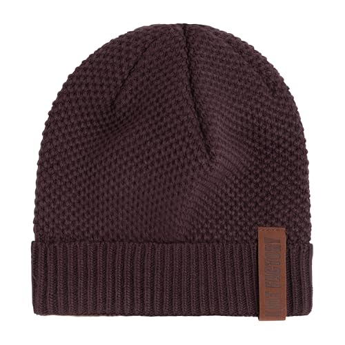 KNIT FACTORY - Jazz Mütze - Strickmütze für Damen und Herren - Beanie - Herbst & Winter Essentials - Zeitloses Mode-Accessoire - Wintermütze mit Wolle - Hochwertige Qualität - Aubergine von KNIT FACTORY