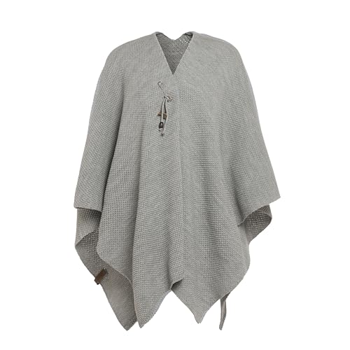 KNIT FACTORY - Jazz Poncho - Elegant Gestrickter Damen Cape - Wickelschal mit Wolle - Hochwertige Qualität - Iced Clay von KNIT FACTORY