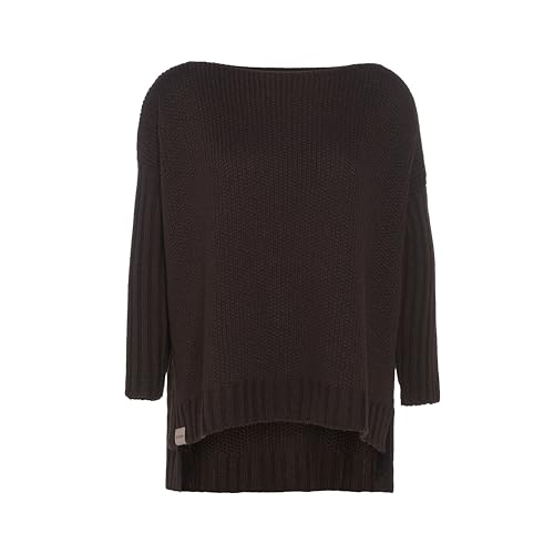 KNIT FACTORY - Kylie Damen Pullover - Strickpullover - Fällt locker und weit - Mit breiteren Kopfausschnitt - Dunkelbraun - 36/44 von KNIT FACTORY