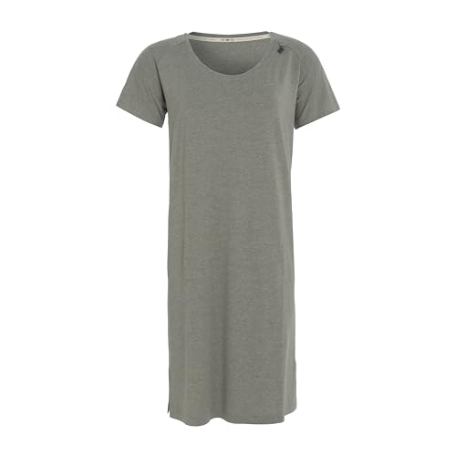 KNIT FACTORY - Lily Kleid - T-Shirt Kleid - Freizeit Kleid - Kleid für den Sommer und Frühling - Knielang - Dress aus Viskose und Elastan - Urban Green - M von KNIT FACTORY