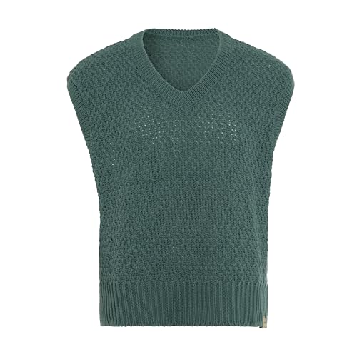 KNIT FACTORY - Luna Gestrickte Spencer - Strickweste - Damen Slipover - Gestrickter ärmelloser Pullover - Laurel - 40/42 von KNIT FACTORY