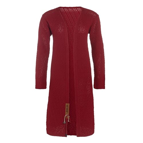 KNIT FACTORY - Luna Lange Strickjacke - Damen Strickjacke mit Wolle - Cardigan mit Hochwertige Qualität - Grobstrickjacke für Damen - Bordeaux - 36/38 von KNIT FACTORY