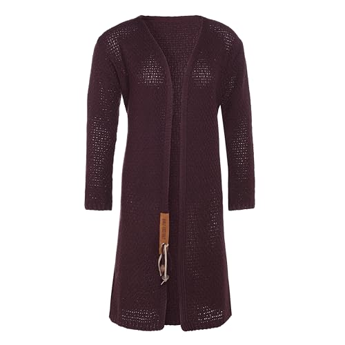 KNIT FACTORY - Luna Lange Strickjacke - Damen Strickjacke mit Wolle - Cardigan mit Hochwertige Qualität - Grobstrickjacke für Damen - Großen Größen - Aubergine - 46/48 von KNIT FACTORY