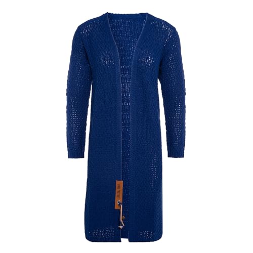 Knit Factory - Luna Lange Strickjacke - Damen Strickjacke mit Wolle - Cardigan mit Hochwertige Qualität - Grobstrickjacke für Damen - Kings Blue - 36/38 von KNIT FACTORY