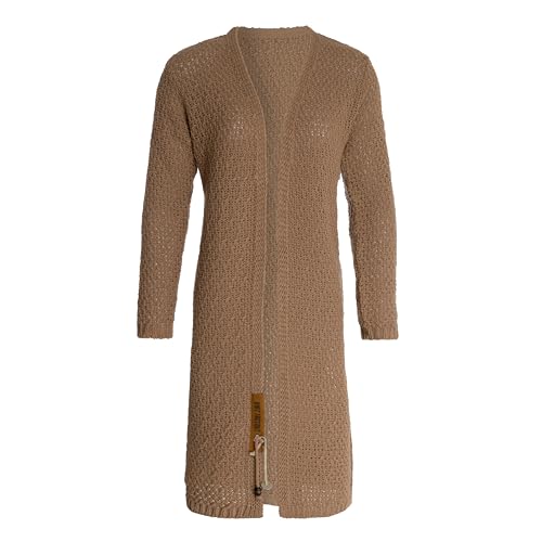 KNIT FACTORY - Luna Lange Strickjacke - Damen Strickjacke mit Wolle - Cardigan mit Hochwertige Qualität - Grobstrickjacke für Damen - Nude - 36/38 von KNIT FACTORY