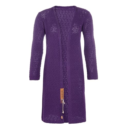 Knit Factory - Luna Lange Strickjacke - Damen Strickjacke mit Wolle - Cardigan mit Hochwertige Qualität - Grobstrickjacke für Damen - Purple - 36/38 von KNIT FACTORY