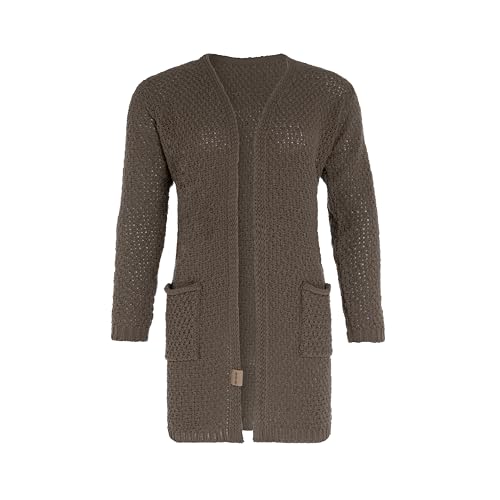 Knit Factory - Luna Strickjacke - Mittellange Damen Strickjacken mit Taschen - Cardigan mit Wolle - Grobstrickjacke - Hochwertige Qualität - Cappuccino - 40/42 von KNIT FACTORY